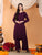 Maryam Chikankari Rayon Co-ord Set (Wine)