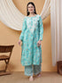 Anika Chikankari Mulmul Co-ord Set (Green)