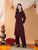 Maryam Chikankari Rayon Co-ord Set (Brown)
