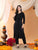 Ananya Chikankari Kurta Pant Cotton Co-ord Set (Black)