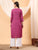 Alina Chikankari Modal Straight Kurta (Wine)
